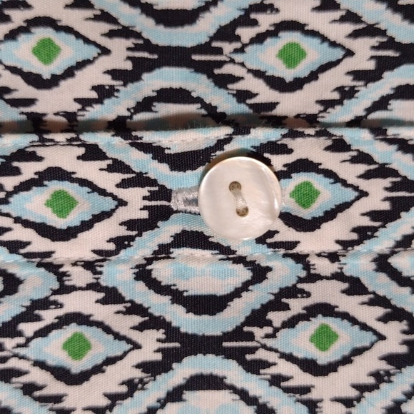 Foxcroft wrinkle-free shaped print button-down shirt 6p - Picture 6 of 7